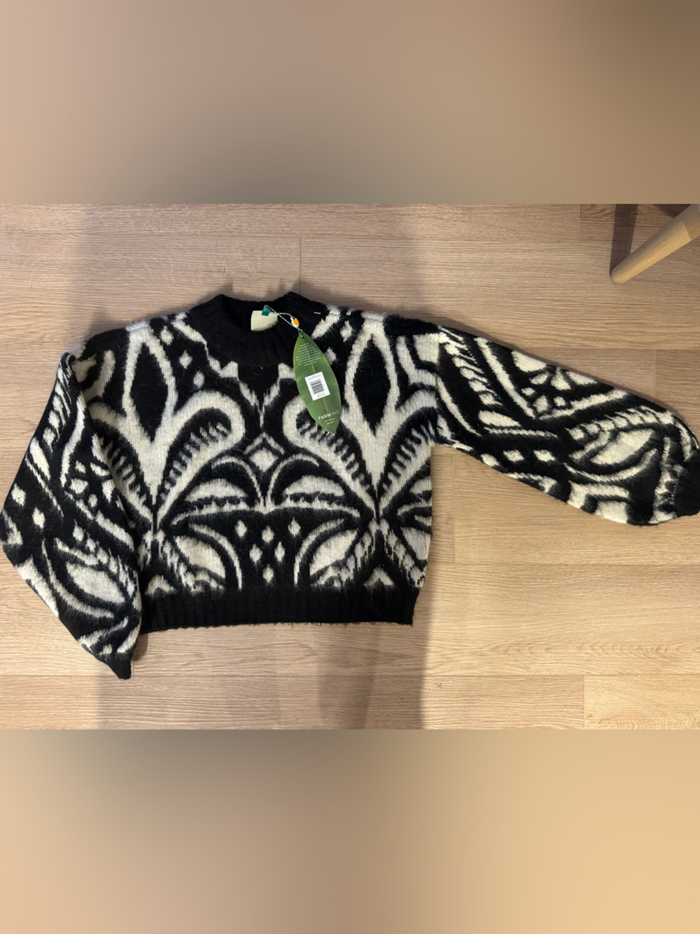 NWT Farm Rio Patterned Crewneck Sweater
